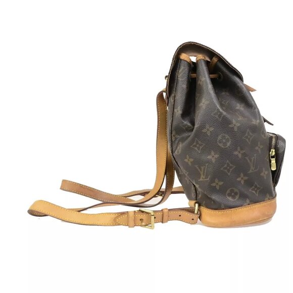 LOUIS VUITTON Montsouris MM Backpack Bag Monogram Leather Brown M51136 77ED313 - Picture 2 of 14